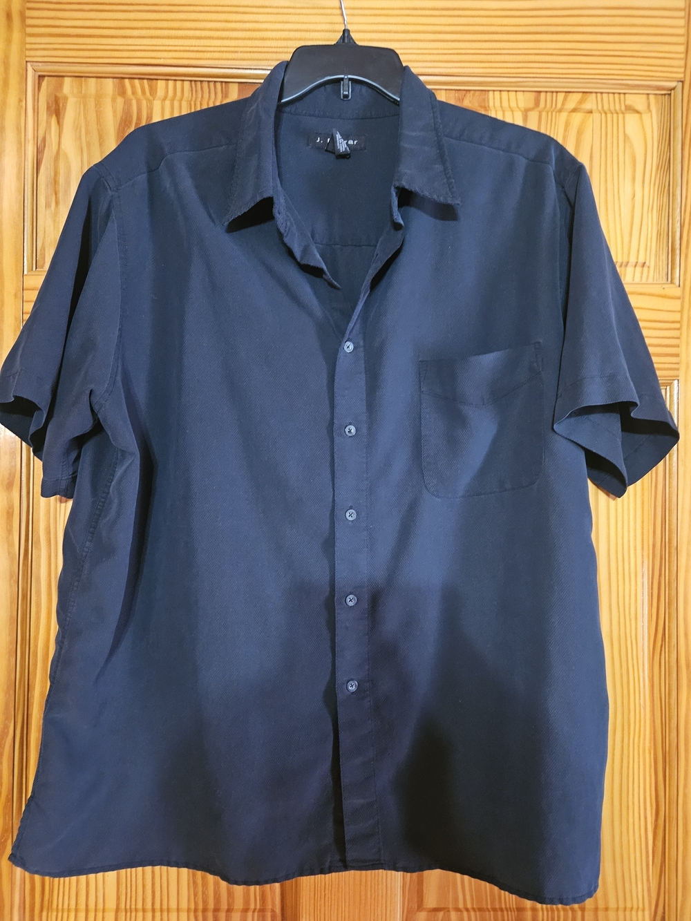 Men's Short-Sleeve Casual Button-Down Shirt - Black